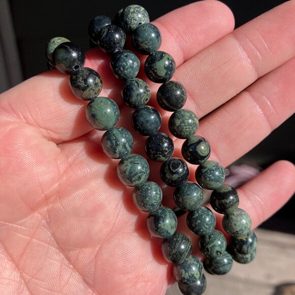 1 Natural Kambaba Jasper 8mm Gemstone Beaded Crystal Bracelet - Picture 1 of 4
